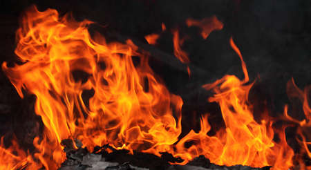 Hot Flames burning, may be used as background 