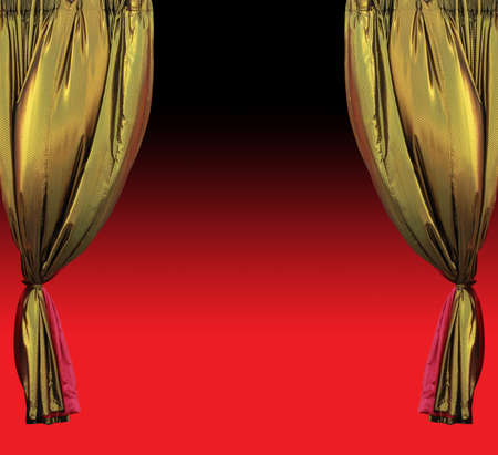 Golden stage curtainsの写真素材