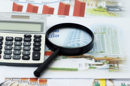 business financial chart with graphsの写真素材