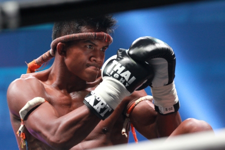 BANGKOK, THAILAND- OCTOBER 23 : Buakaw Por.Pramuk (THAI) in THAI FIGHT 2012. on October 23, 2012 at Chanchai Acadium, Bangkok, Thailand のeditorial素材