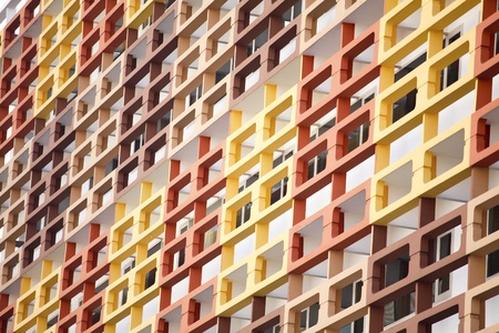 Square building wall backgroundの写真素材