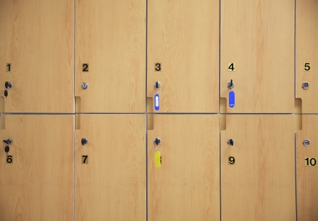 Wooden lockerの写真素材