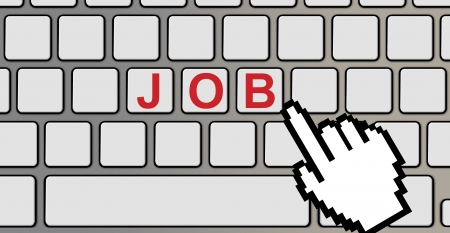 Job text on a computer keyboard の写真素材