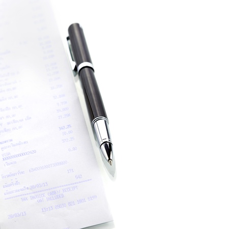 Pen and Shopping listの写真素材