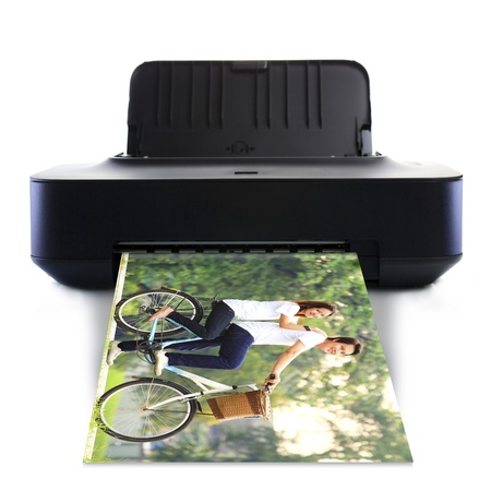 Printer and picture with Young couple