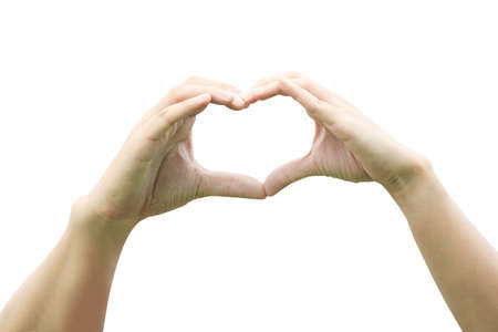 Two hands of lovers with clipping pathの写真素材