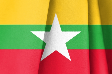 Fabric Flag of Myanmarの写真素材