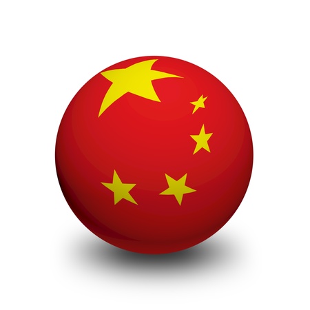 3D Ball with Flag of Chinaの写真素材