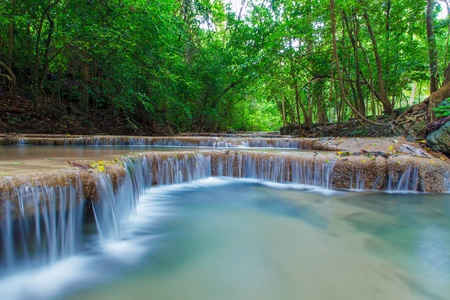 Deep forest Erawan Waterfall, Kanchanaburi, Thailand 