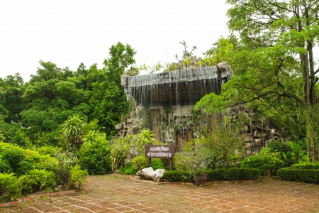 Waterfall in the gardenの写真素材