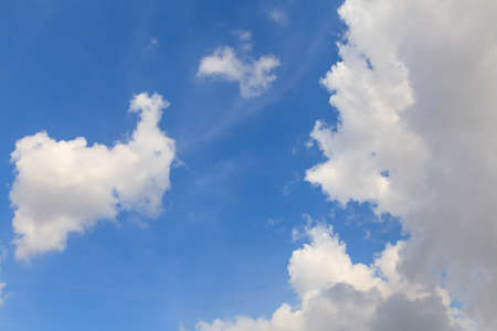 White clouds on blue sky