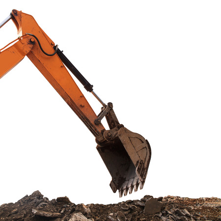 Excavator on white background の写真素材