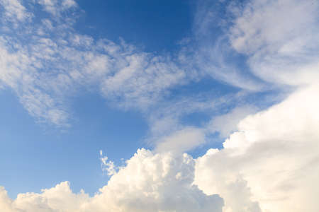 White clouds on blue sky