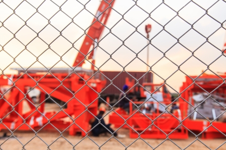 Metal fence at construction siteの写真素材