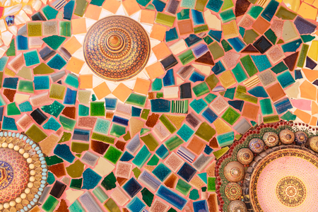 Colorful glazed tile backgroundの写真素材