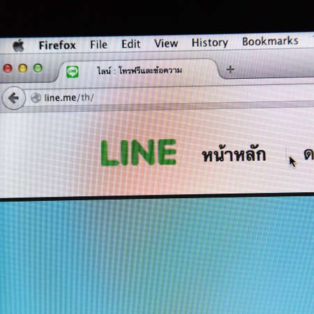JUNE 2, 2014 - THAILAND  the logo of the brand  LINE , Thailand のeditorial素材