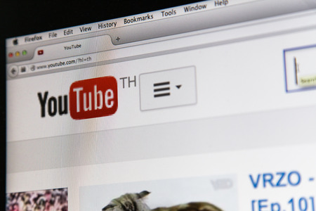 JUNE 2, 2014 - THAILAND  the logo of the brand  You Tube , Thailand のeditorial素材