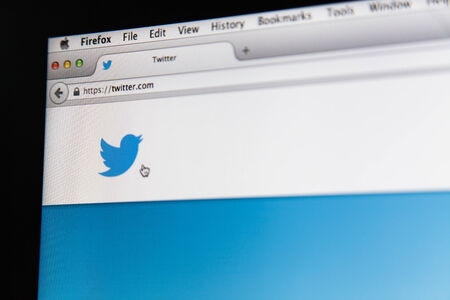 JUNE 2, 2014 - THAILAND  the logo of the brand  Twitter , Thailand のeditorial素材