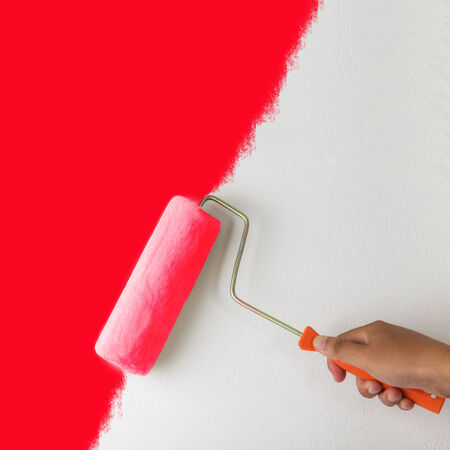 Painting a wallの写真素材