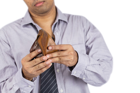 Man and empty pocket