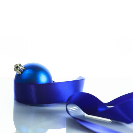 Christmas ball with ribbonの写真素材