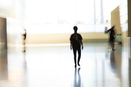 People in motion blurの写真素材