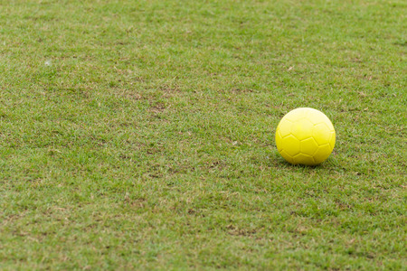 Soccer ball on Soccer fieldの写真素材
