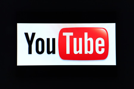 BANGKOK, THAILAND - DECEMBER 25, 2014: the logo of the brand \"Youtube\" website on computer screen on December 25, 2014 in Bangkok, Thailand. YouTube is a video-sharing website by Googleのeditorial素材