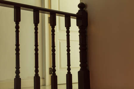 Hardwood balustrade floor and bedroomの写真素材