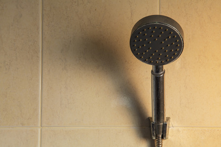 Shower on tile wallの写真素材