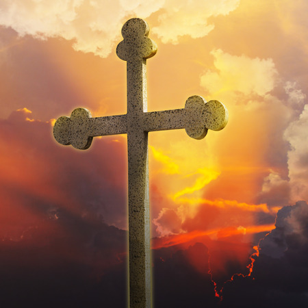 Cross against on skyの写真素材