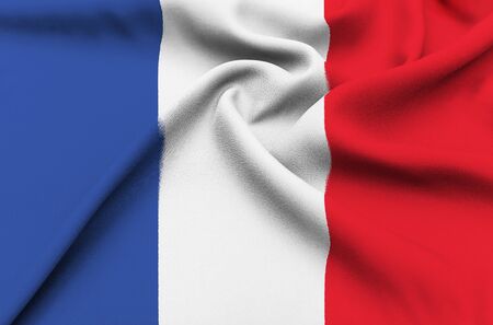 Fabric Flag of Franceの写真素材