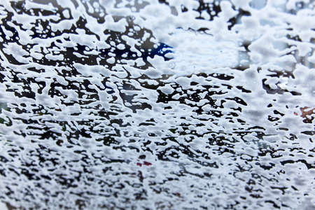 Car wash from inside the windscreen soapy