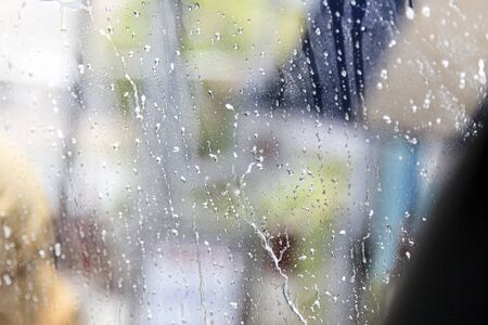 Car wash from inside the windscreen soapy