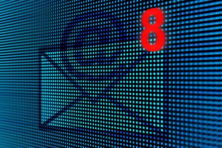 E-mail on led screen