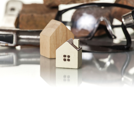 Construction Tools with House Iconの写真素材