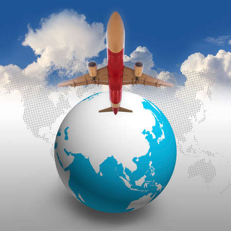 Aircraft and globesの写真素材