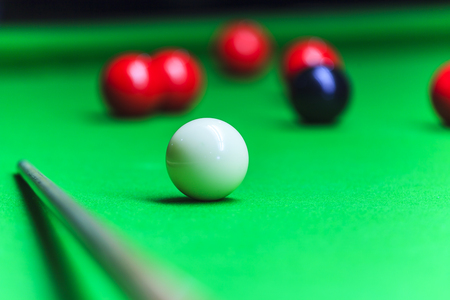Snooker ball on snooker table