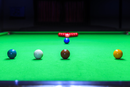Snooker ball on snooker table