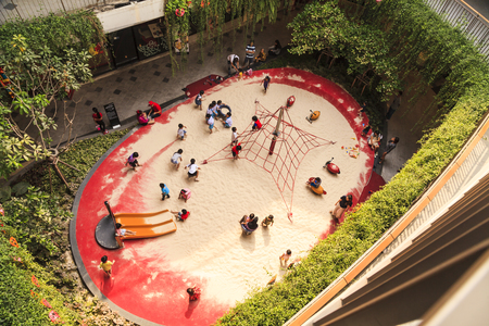 BANGKOK, THAILAND - MARCH 10: Children Playing In Special Playground Areas In Shopping Mall on March 10, 2016 In Bangkok, Thailand.のeditorial素材