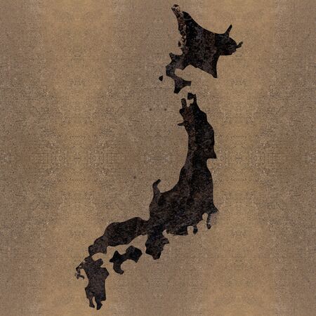 Earthquake with Japan map after the earthquakeの写真素材