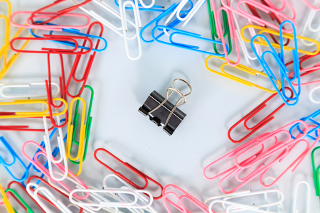 PaperClip background, The concept of Think different or Leadership conceptの写真素材