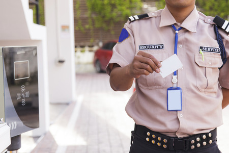 Security guard with opening barrier gate