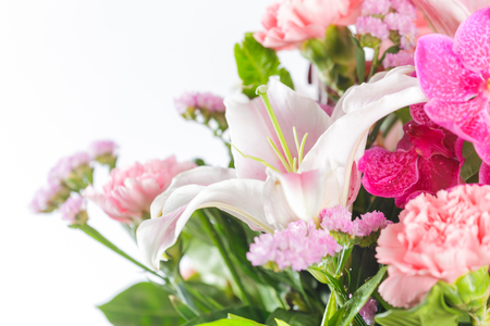 Bunch flowers isolated on white backgroundの写真素材