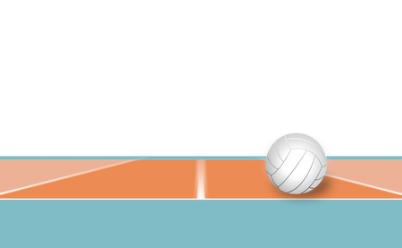 Volleyball ball on Volleyball courtの写真素材