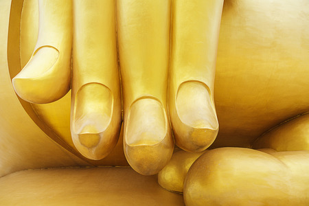 Hand of Big Buddha in thailandの写真素材