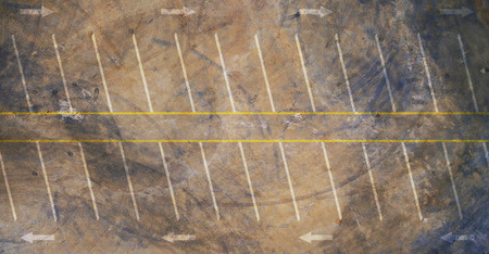 Aerial top view of empty parking lotの写真素材