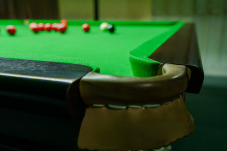 Snooker balls on green snooker table