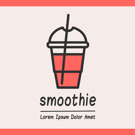 Smoothie  emblem template for web and print design with trend stamp effectのイラスト素材