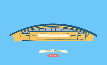 Hand-drawn illustration of the new spanish football stadium located in Madridのイラスト素材
